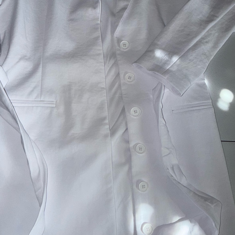 NWT Abercrombie & Fitch White Belted Trench Coat Jacket Medium - Picture 8 of 14